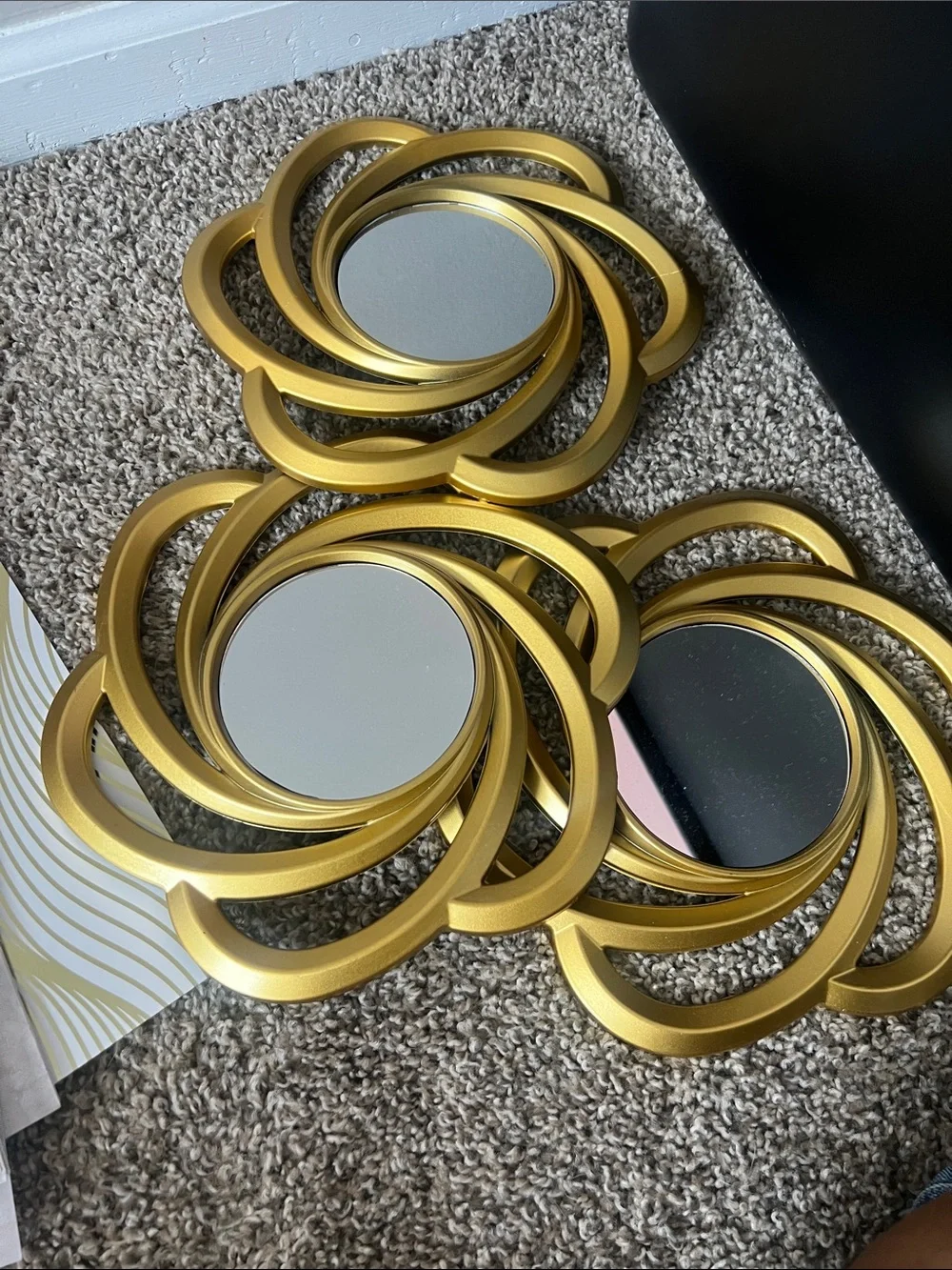Gold Decorative Swirl Wall Mirror - Home Wall Decor